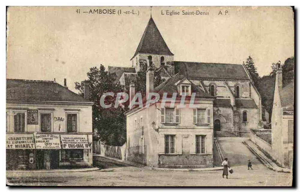 Amboise (Loir-et-Cher) — A Igreja de São Dionísio — A.P. - Frente