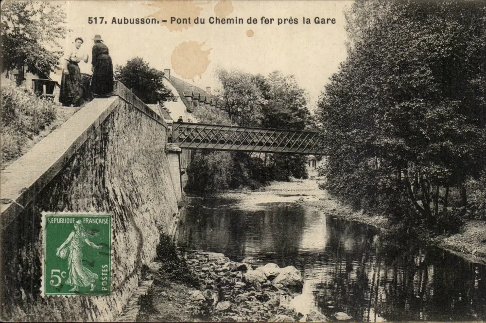 Aubusson — Brücke des Schienenwegs in der Nähe der Station — unbekannter Verleger, Nr. 517 - Vorderseite