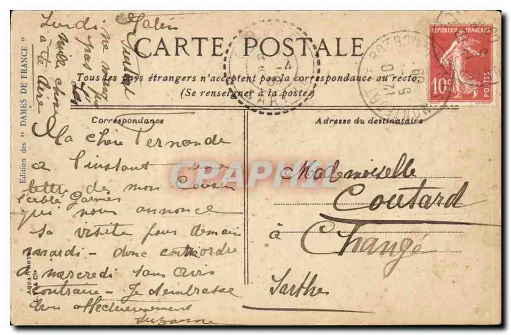 Angers - Panorama da cidade (Doutre) — L.V. & Cie, n°292 - Verso
