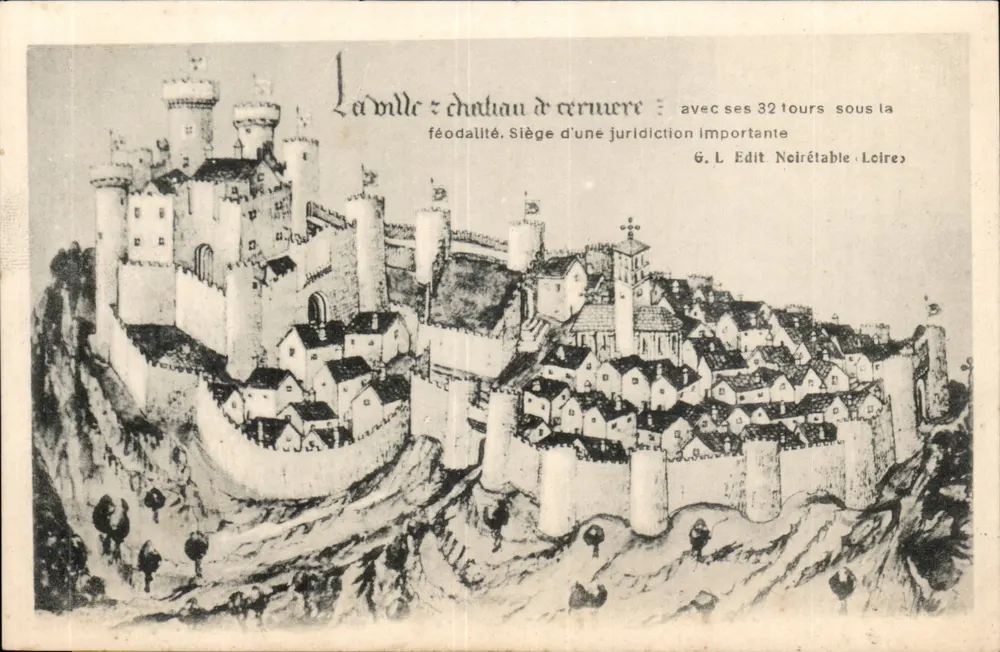 Schloss Cermeré — Ansicht des Schlosses und der feudalen Stadt — G. L. Edit Noirétable, Loire - Vorderseite