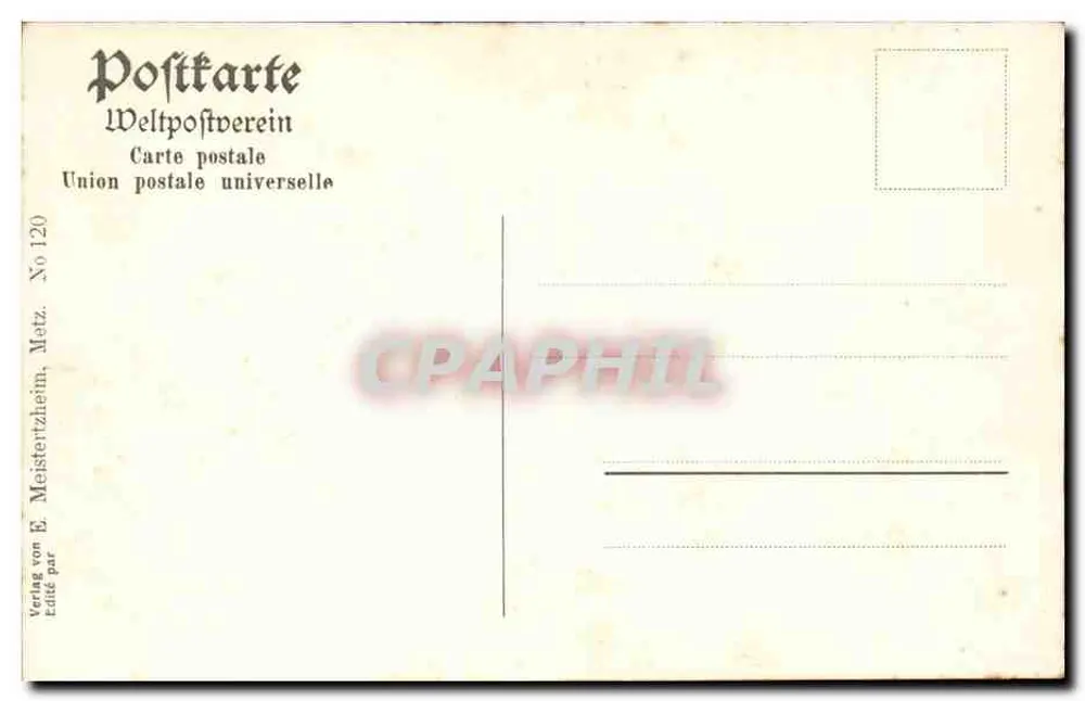 Metz — A Catedral — editor Meistertzheim, n° 120 - Verso