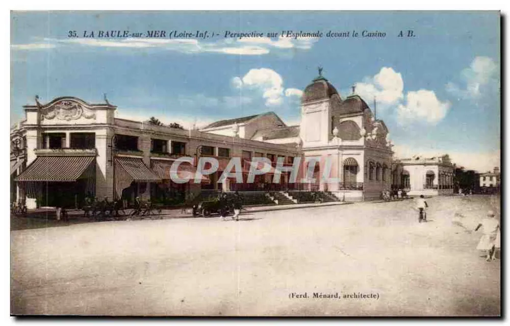 La Baule-sur-Mer (Loire-Inf.) — Perspectiva sobre a Esplanada diante do Casino — A.B. — (Ferd. Ménard, arquiteto) - Frente