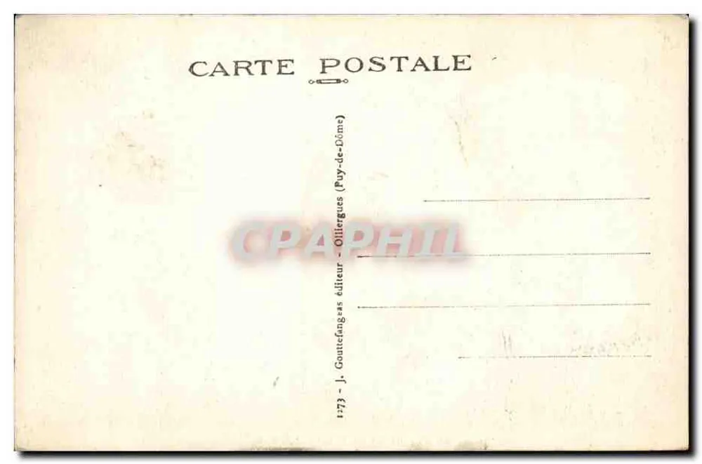 Le Puy de Sancy — montanha auvergnata — J. Gouttefange, editor, n° 1773 - Verso