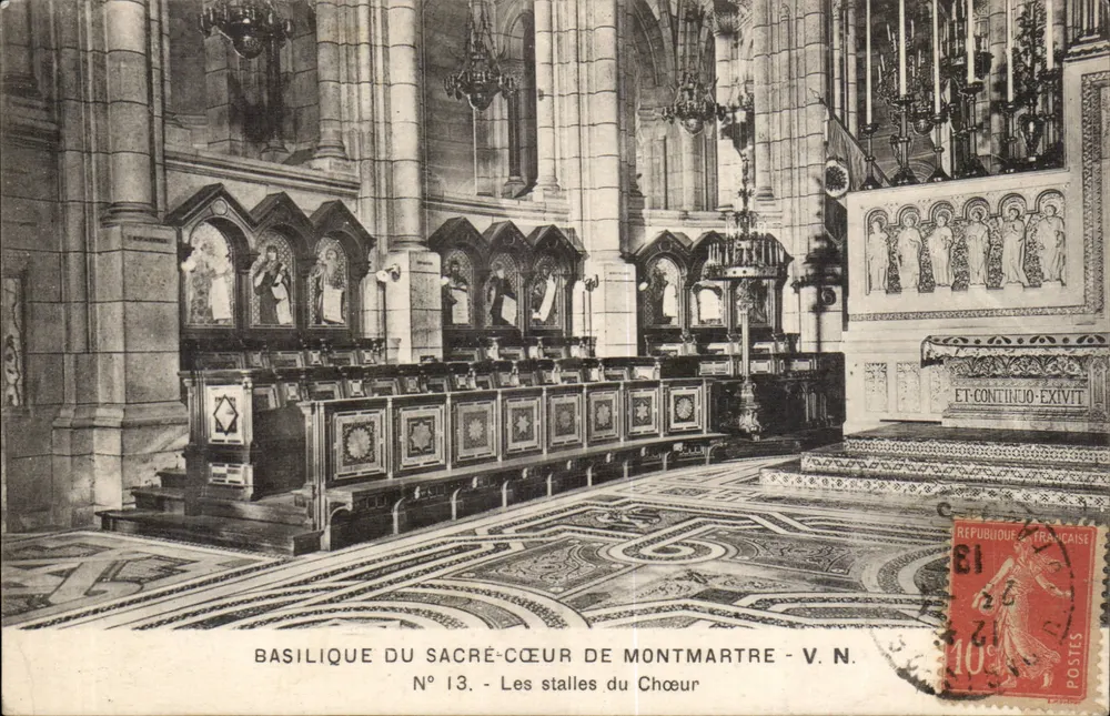 Basilika des Heiligen Herzens von Montmartre — Die Chorbanken — V.N. Nr. 13 - Vorderseite