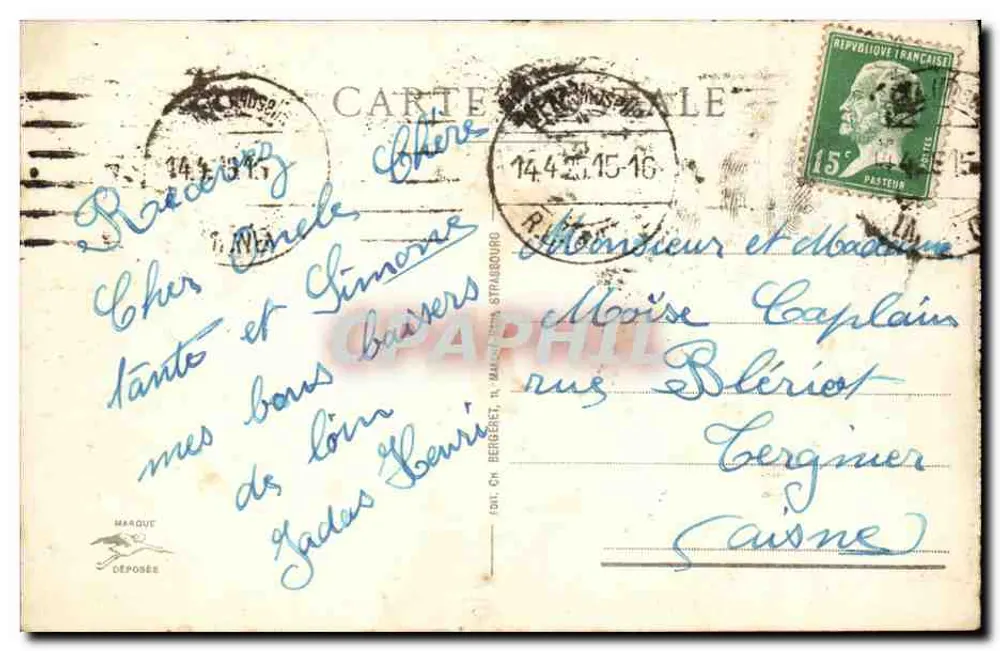 Metz — Palácio do Geral Governador — Editor Marquet, n° 107 - Verso