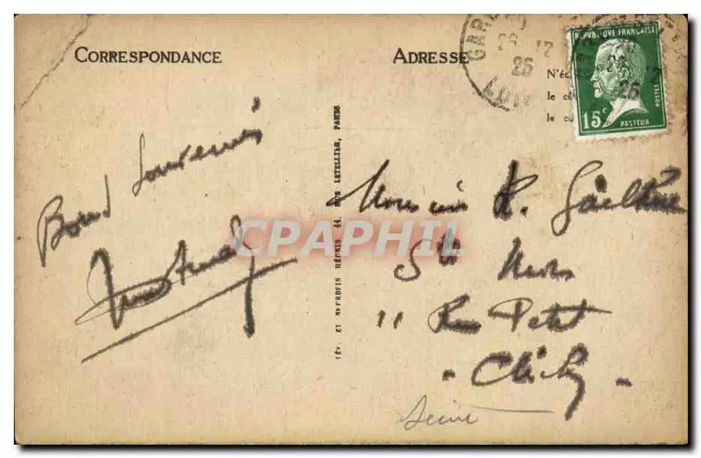 Saint-Étienne — Praça Marengo e a Prefeitura — LL, n° 158 - Verso