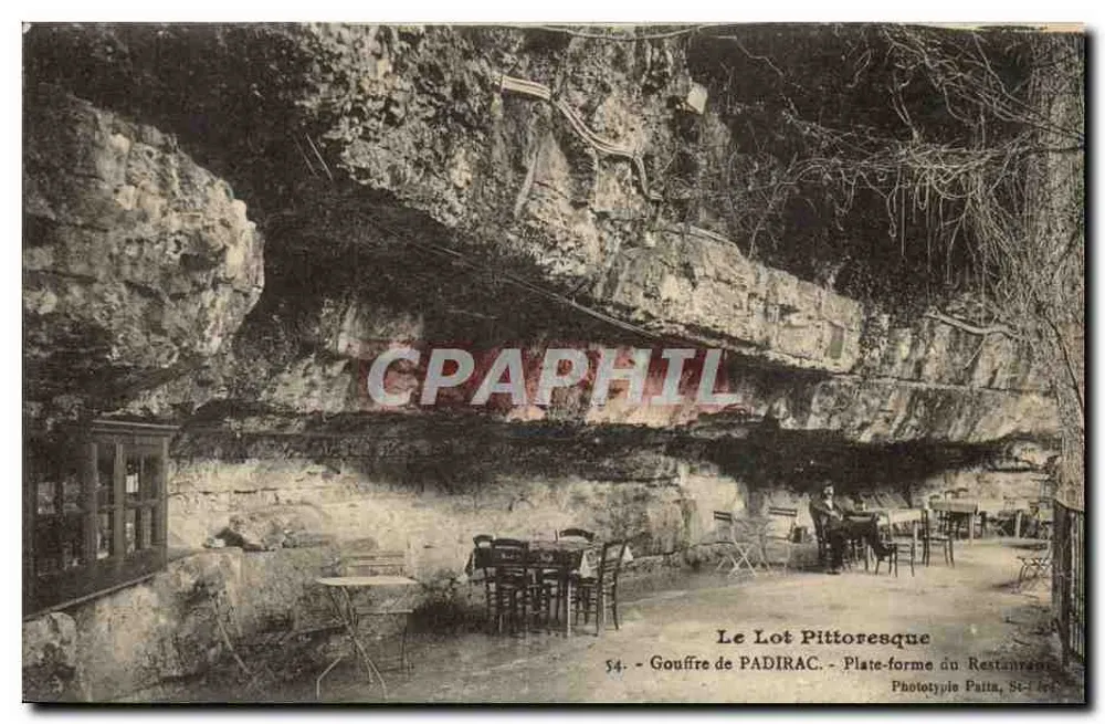 Gruta de PADIRAC — Plataforma do Restaurante — Fototipia Patta, Série 54 - Frente
