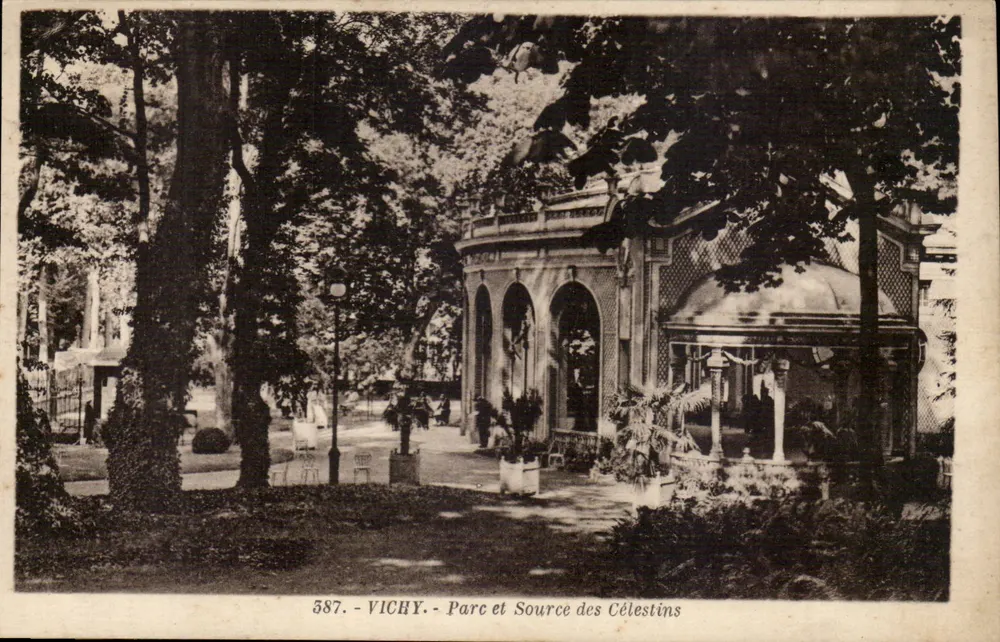 Vichy - Parque e Fonte dos Célestins — Edição La Cigogne, n° 587 - Frente