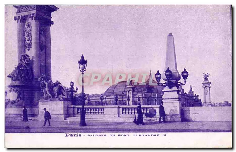 Paris - Pylônes do Ponte Alexandre III - Frente