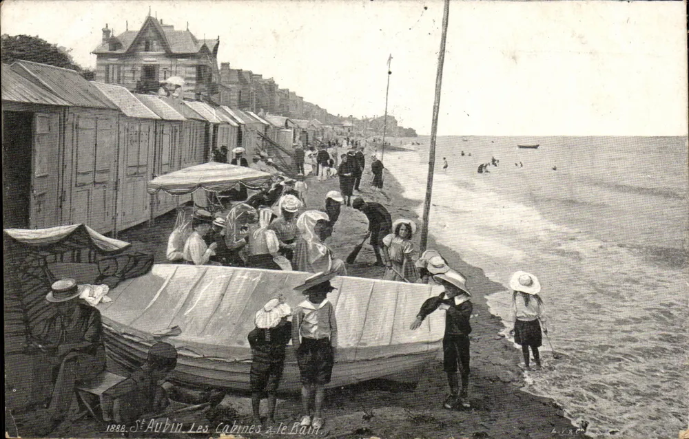 St Aubin As cabines em Le Bain — 1898 — L. Lecoq - Frente