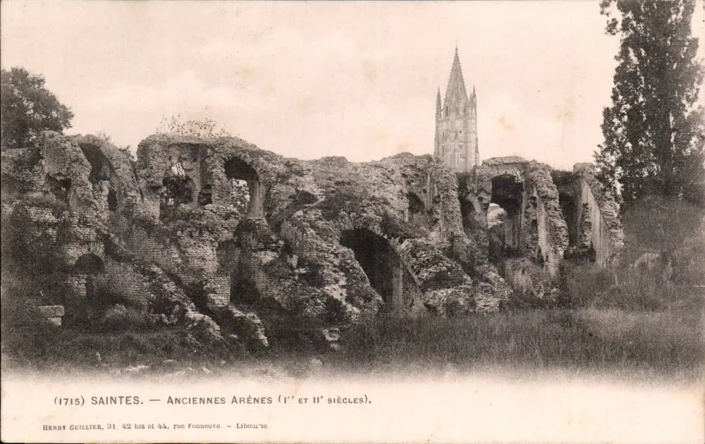 Saintes — Antigas Aréias (séculos I e II) — Henry Guillier, 31, 42 bis e 44, rue Founeuve, Libourne - Frente