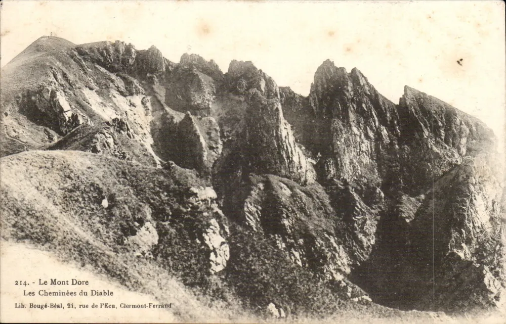 O Mont Dore — As Chaminés do Diabo — Lib. Bougé-Béal, 21, rue de l’Écu, Clermont-Ferrand - Frente