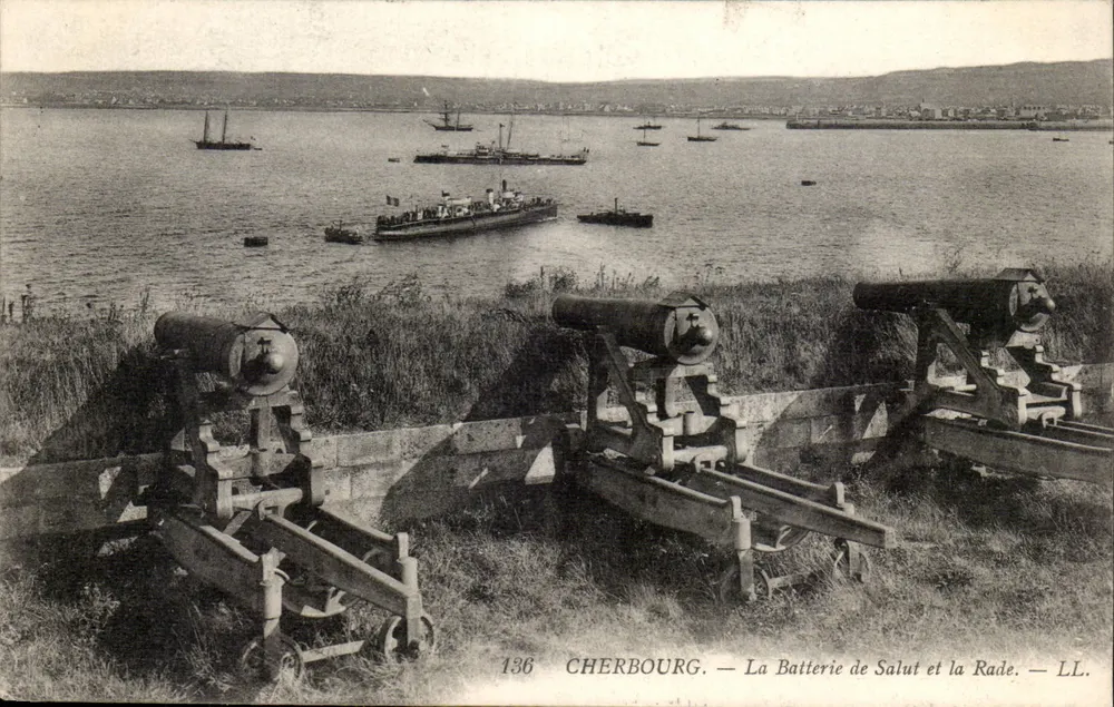 Cherbourg — Die Batterie Salut und der Hafen — LL. — n°136 - Vorderseite