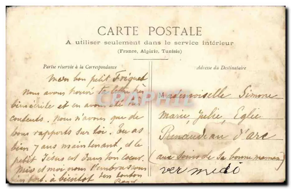 La Bourboule — Vista geral — Lib. Bougé-Béal, 24 Rue de l’Ecu, Clermont-Ferrand - Verso