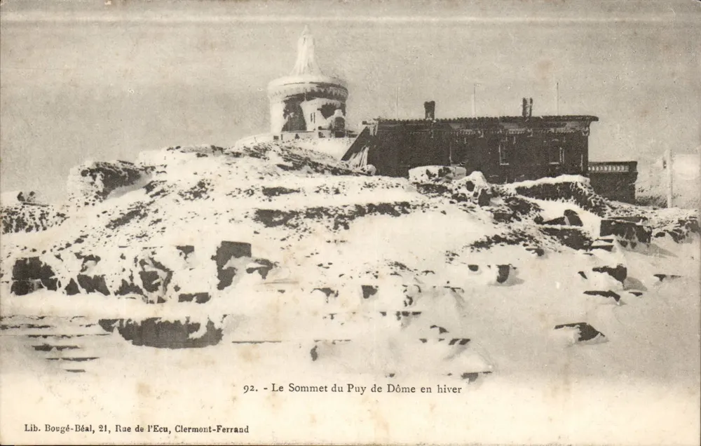 Gipfel des Puy de Dôme im Winter — Lib. Bougé-Béal, 21, Rue de l’Ecu, Clermont-Ferrand - Vorderseite