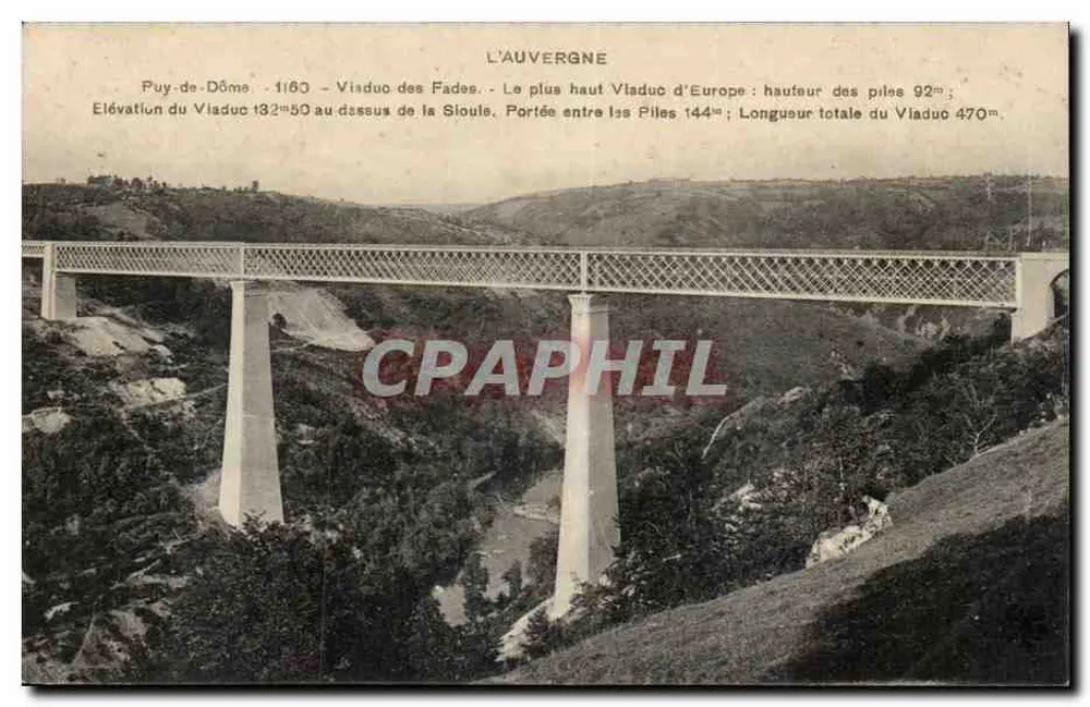 Viaduto dos Fades - Puy-de-Dôme — A Auvergne, mais alto viaduto da Europa — editor não visível - Frente