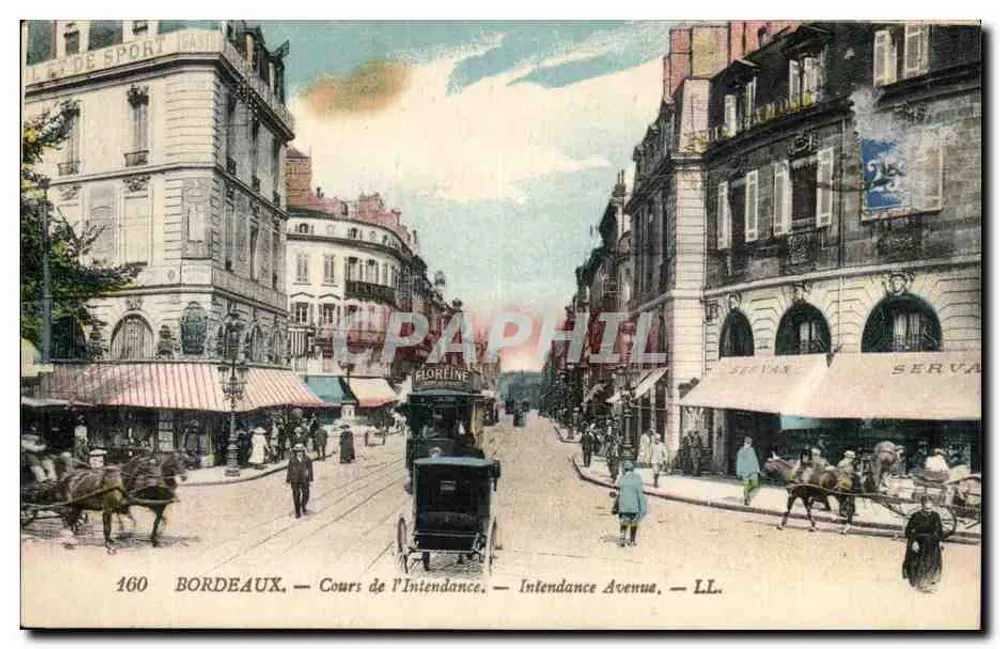 Bordeaux — Cours de l'Intendance — Intendance Avenue — LL. — Editor LL. n° 160 - Frente