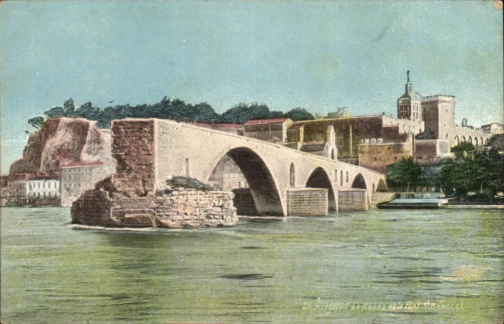 Avignon — O Rio Rhône e o Ponte de Avignon — Editor: Louis P. Lévy - Frente