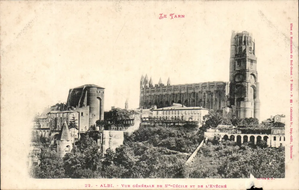 Albi — Vista geral de Sainte-Cécile e do Bispo — Sites e Monuments do Sudoeste, série N. 22 - Frente