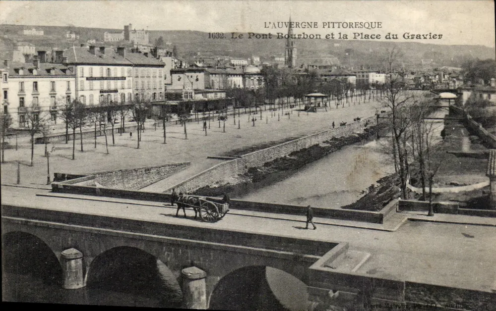 Der Bourbon-Brücke und der Gravier-Platz — pittoreske Auvergne — Gravier, 1032 - Vorderseite