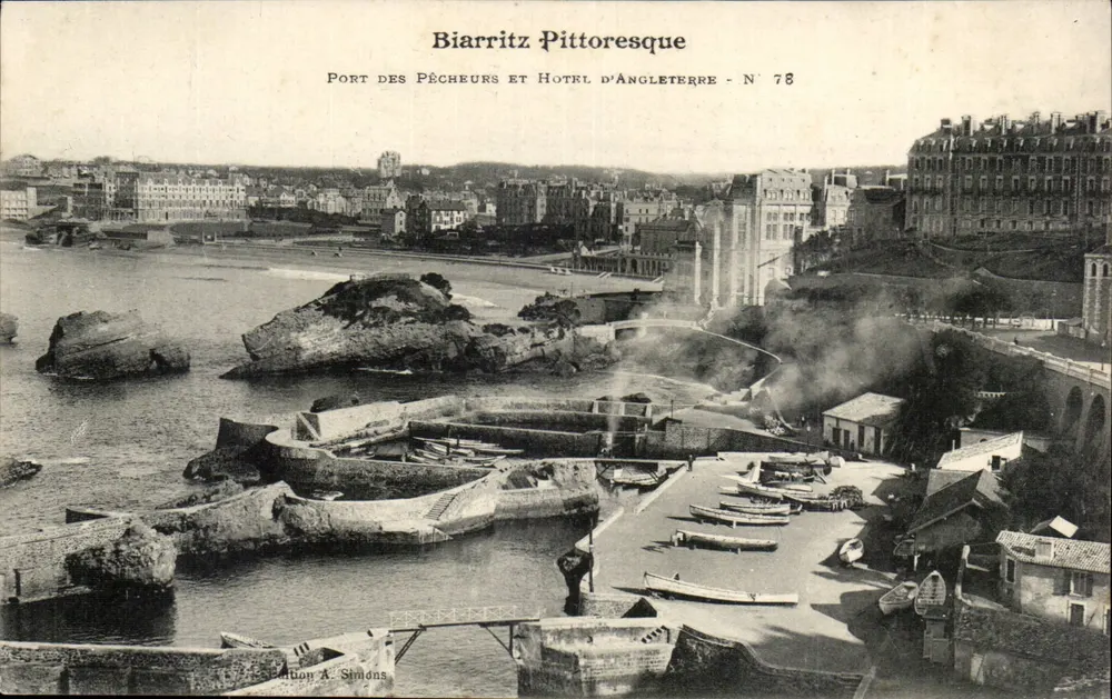 Biarritz Pittoresk — Hafen der Fischer und Hotel d'Angleterre — Edition A. Simonds N° 78 - Vorderseite