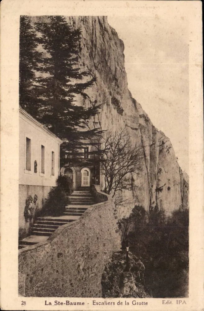 La Ste-Baume - Escaliers de la Grotte — Edit. IPA, n°28 - Frente