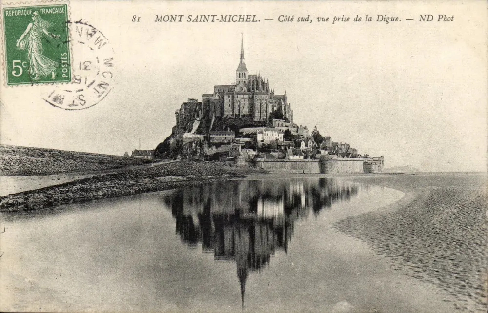 Mont Saint-Michel — Südseite, Ansicht vom Digue — ND Pbot - Vorderseite