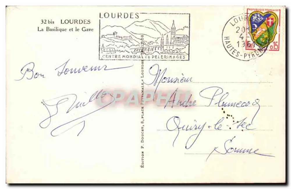 Lourdes — De Basiliek en de Gave — Uitgave Edlux - Achterkant