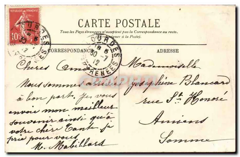 Lourdes — Das Schloss und die Berge — LL. — N°15 - Rückseite