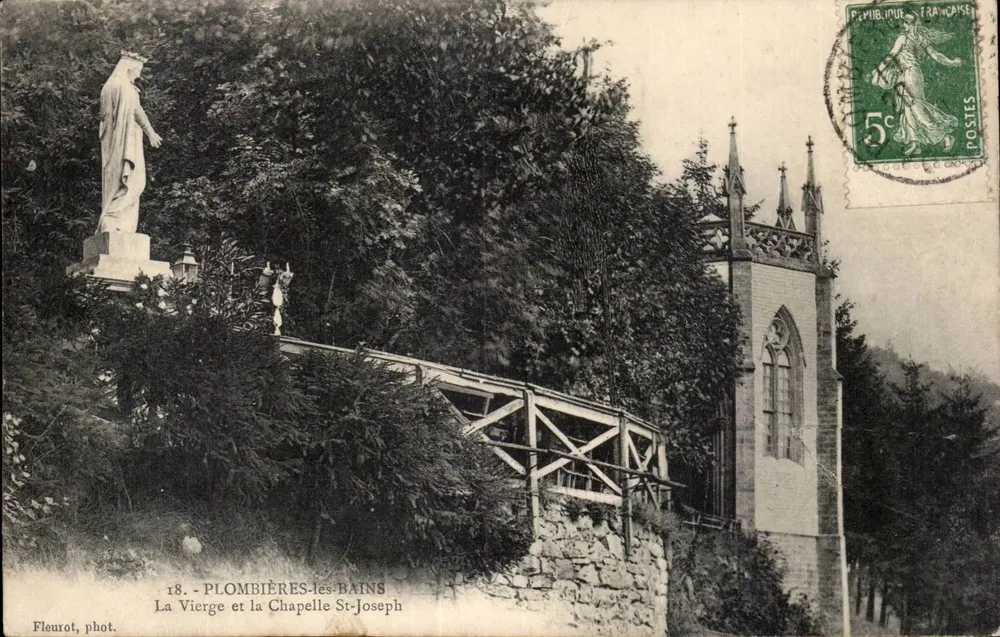Plombières-les-Bains — Ansicht der Jungfrau und der Kapelle Saint-Joseph — Fleurot, phot. - Vorderseite