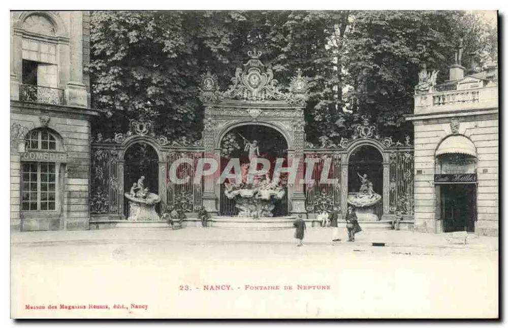 Nancy - Fonte de Netuno — Maison des Magasins Réunis, editora, Nancy - Frente
