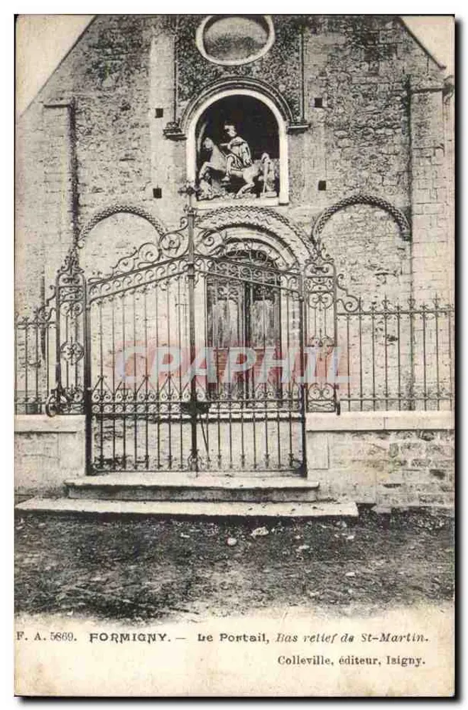 Formigny — O Portal, bas-relief de São Martinho — editor Colleville, Isigny - Frente