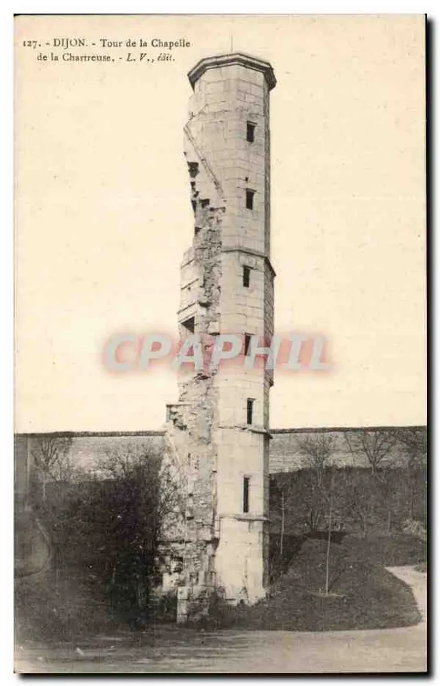 Dijon — Ruinen der Chapelle de la Chartreuse-Turm — L. V., Verlag - Vorderseite