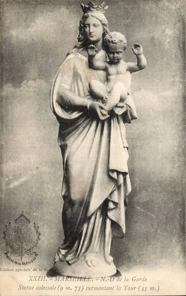 Estátua da Virgem com o Menino — Marseille, N.D. de la Garde — Edição especial da Basílica - Frente