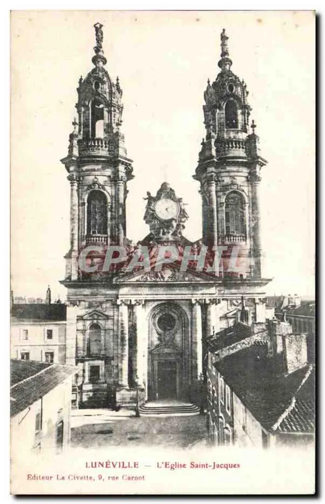 Lunéville — A Igreja de São Jacó — Editor La Civette, 9, rue Carnot - Frente