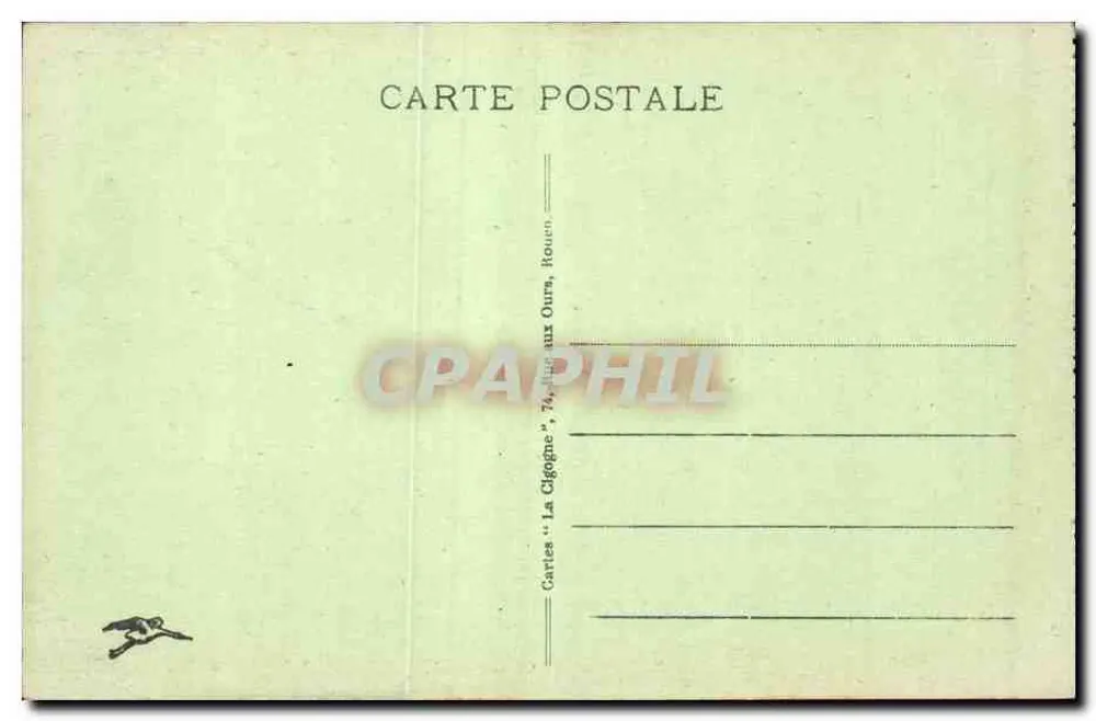 Rouen — Torre de Joana d'Arc — Cartas 'La Cigogne', Rouen - Verso