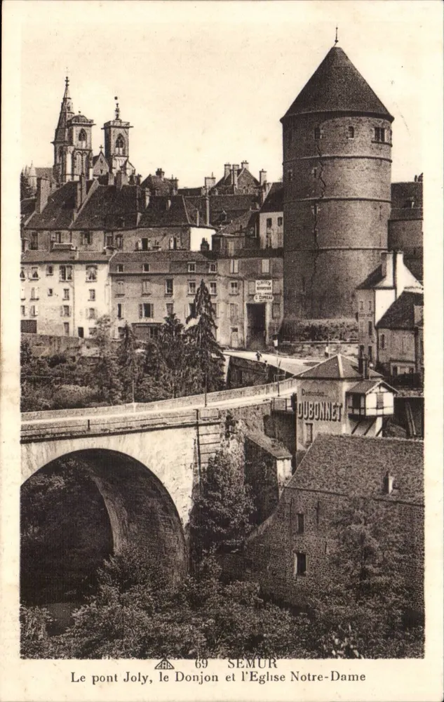 Semur — Die Brücke Joly, der Donjon und die Kirche Notre-Dame — CI* DES ARTS PHOTOMÉCANIQUE STRASBOURG - Vorderseite