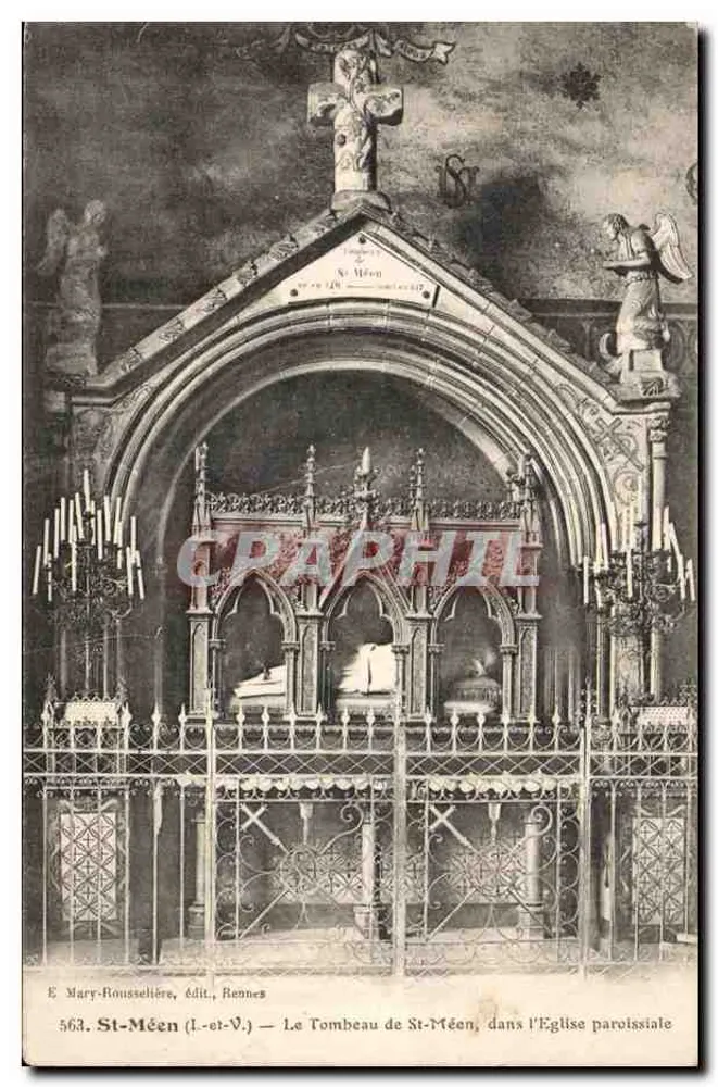 St-Méen (Il-et-Vil) — Das Grabmal von St-Méen, in der Pfarrkirche — Verleger E. Mary-Roussellière, Rennes, n° 563 - Vorderseite