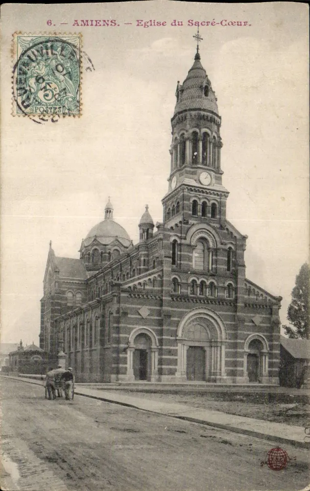 Amiens — Igreja do Sagrado Coração — Editor: L. Villeroy, n°6 - Frente