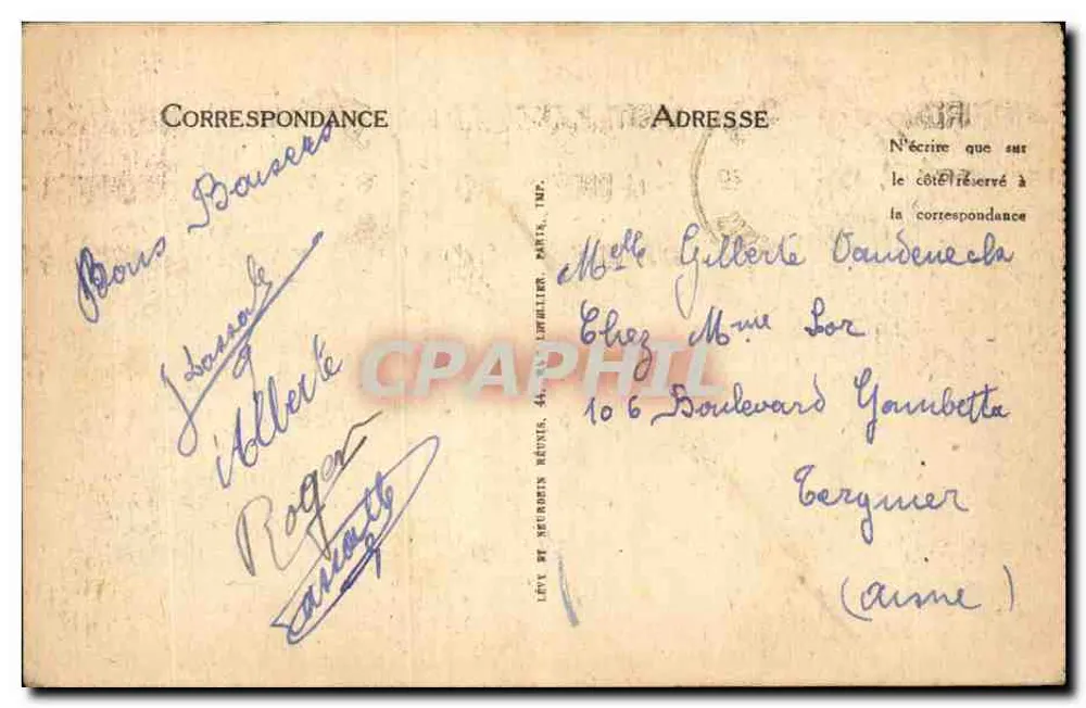 Bernadette Soubirous — Retrato autêntico — Lourdes, edição Levé & De Luvillier, n°234 - Verso