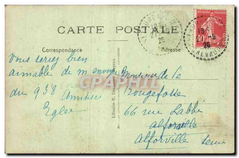 Bayeux — Denkmal für die Toten des Großen Krieges — Librairie R. Desautels - Rückseite