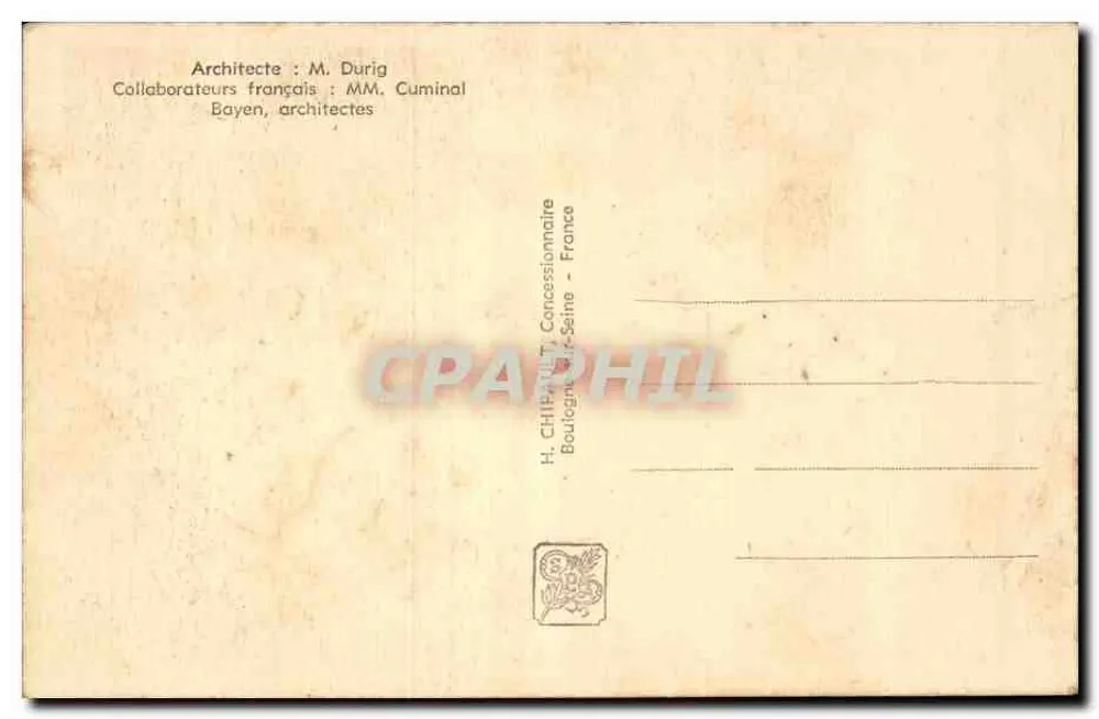 Pavillon de la Suisse — Internationale Ausstellung Paris 1937 — Verlag H. Chitelet, Boulogne-sur-Seine - Rückseite