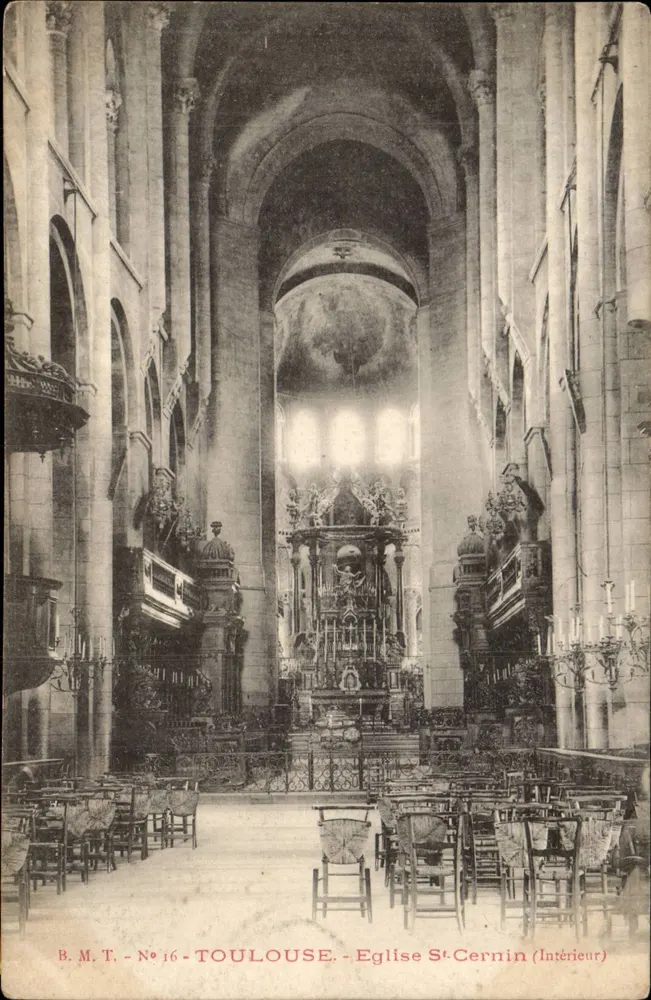 Interior da igreja Saint-Cernin em Toulouse — B.M.T. N°16 - Frente
