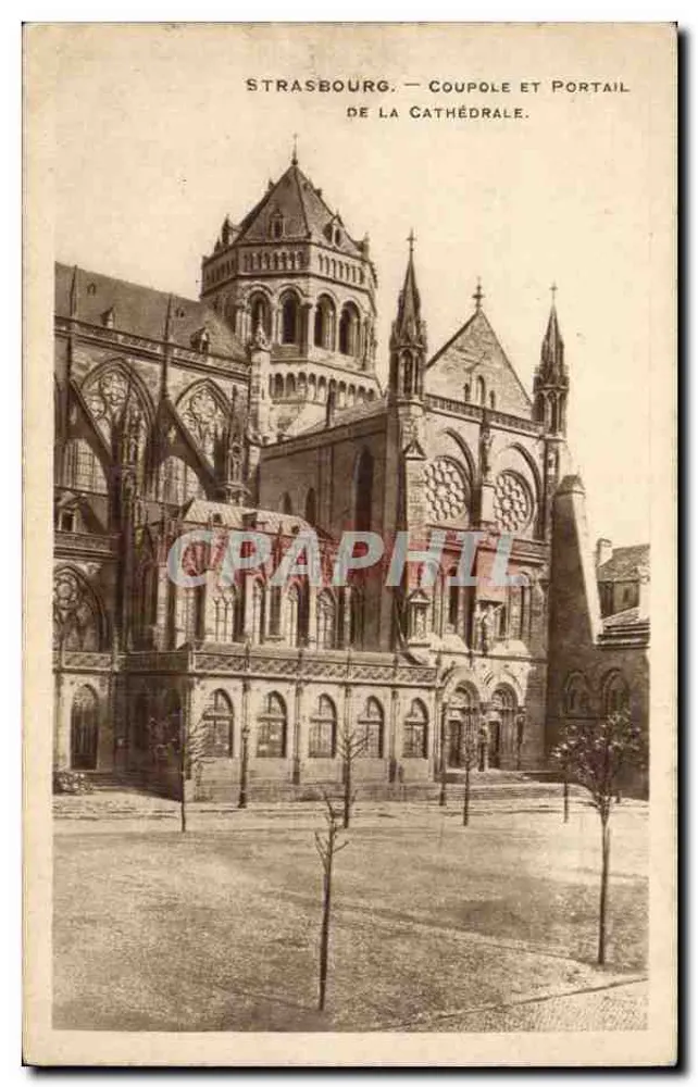 Straßburg — Kuppel und Portal der Kathedrale — Papeterie Alsacienne, Straßburg - Vorderseite