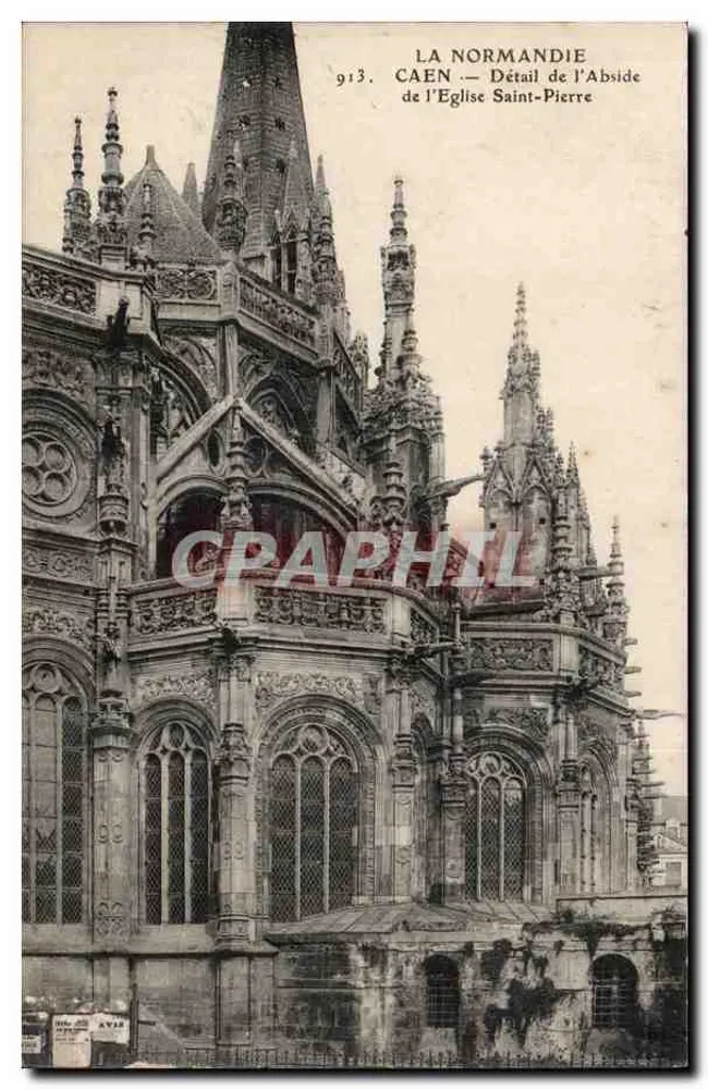 Caen — Detalle de la Abside de la Iglesia de San Pedro — La Normandía, n° 913 - Anverso