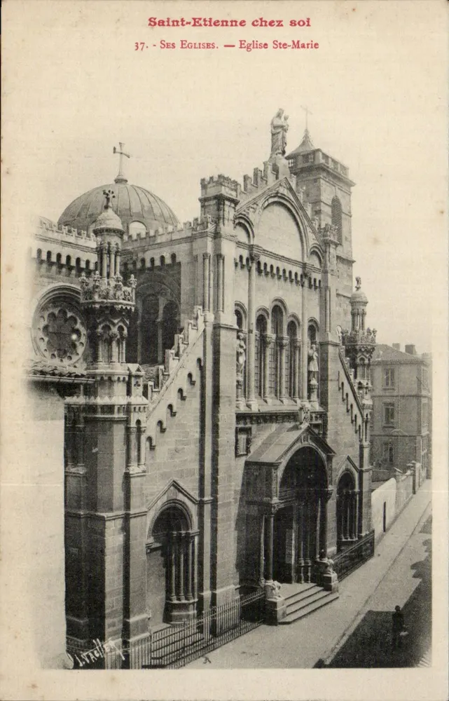 Saint-Étienne zu Hause — Seine Kirchen. — Kirche Sainte-Marie - Vorderseite