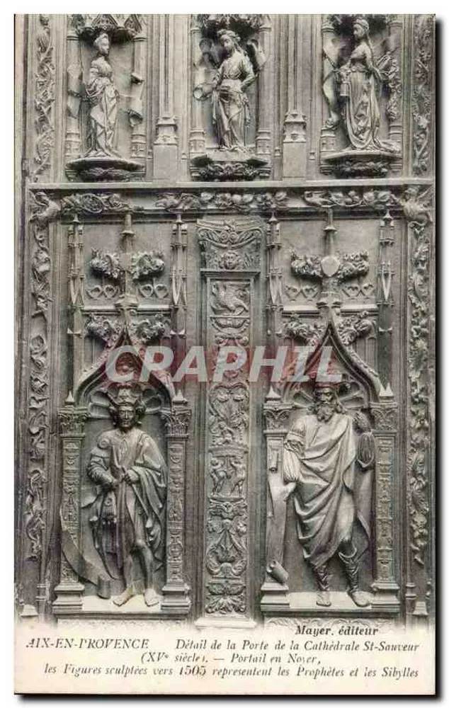Aix-en-Provence — Detail der Tür der Kathedrale St-Sauveur (15. Jahrhundert) — Mayer, Verlag - Vorderseite