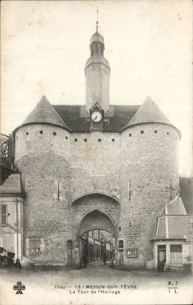 Mehun-sur-Yèvre — Die Turm der Uhr — M. T. L. - Vorderseite