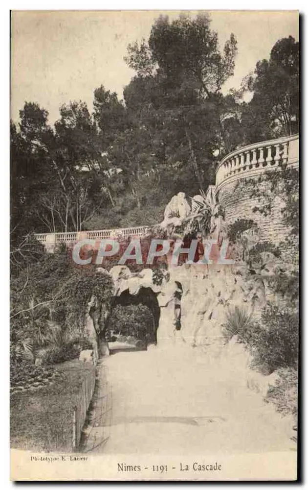 Nîmes - A Cascata — Fototipia E. Lacome, série 1191 - Frente