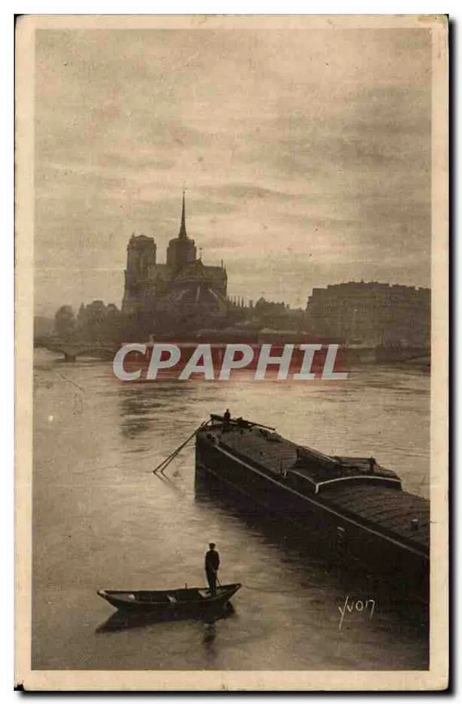 Notre-Dame de Paris — Die Seine am Quai de la Tournelle — Künstlerische Ausgabe Yvon - Vorderseite